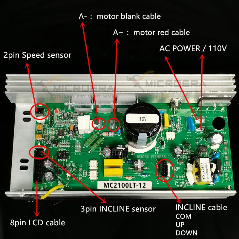 MC2100LT 12 REV Treadmill Motor Control Board for GoldsGym ProForm Sears 266118 264597 Nordic Track Nordictrack Controller 110V
