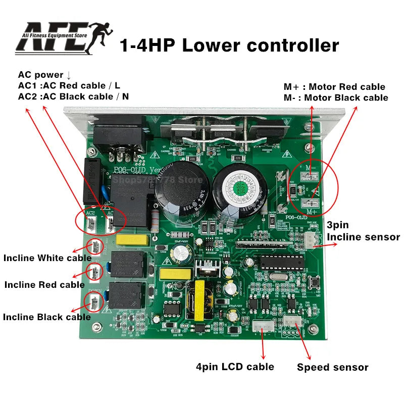 General Use Repair Treadmill Motor Controller Display Control Board + Treadmill Instrument Panel 1-2.0HP 1-4.0HP DC Motor Repair