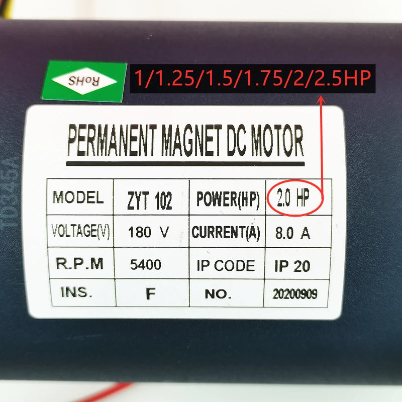 1pcs High Power Treadmill Motor Universal DC Motor Permanent Magnet DC Motor Treadmill Engine motor 1.0 1.25 1.5 1.75 2 2.5 HP
