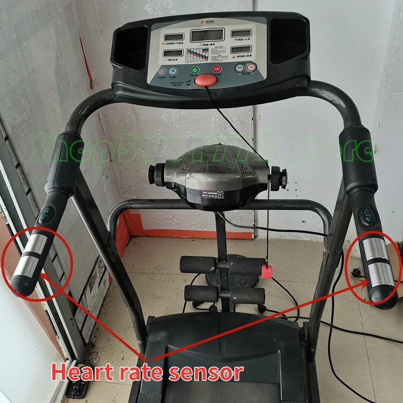 1pcs Treadmill Universal Heart Rate Sensor, Treadmill Handle Heart Rate Sensor, Treadmill Metal Heart Rate Sensor Touch Device
