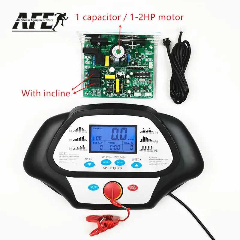 General Use Repair Treadmill Motor Controller Display Control Board + Treadmill Instrument Panel 1-2.0HP 1-4.0HP DC Motor Repair