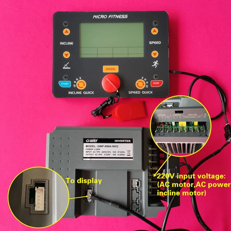 General Use Universal Treadmill Inverter with Display Treadmill Controller Kit, Control Board for AC Motor Treadmill Console