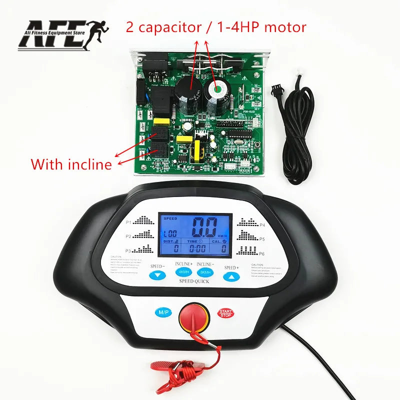 General Use Repair Treadmill Motor Controller Display Control Board + Treadmill Instrument Panel 1-2.0HP 1-4.0HP DC Motor Repair