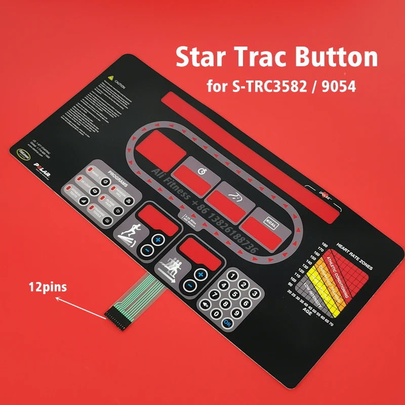 startrac STAR TRAC 9054 Treadmill Button Keypanel STAR T RAC Control Panel Membrane Sticker Film Start Stop Button keyboard