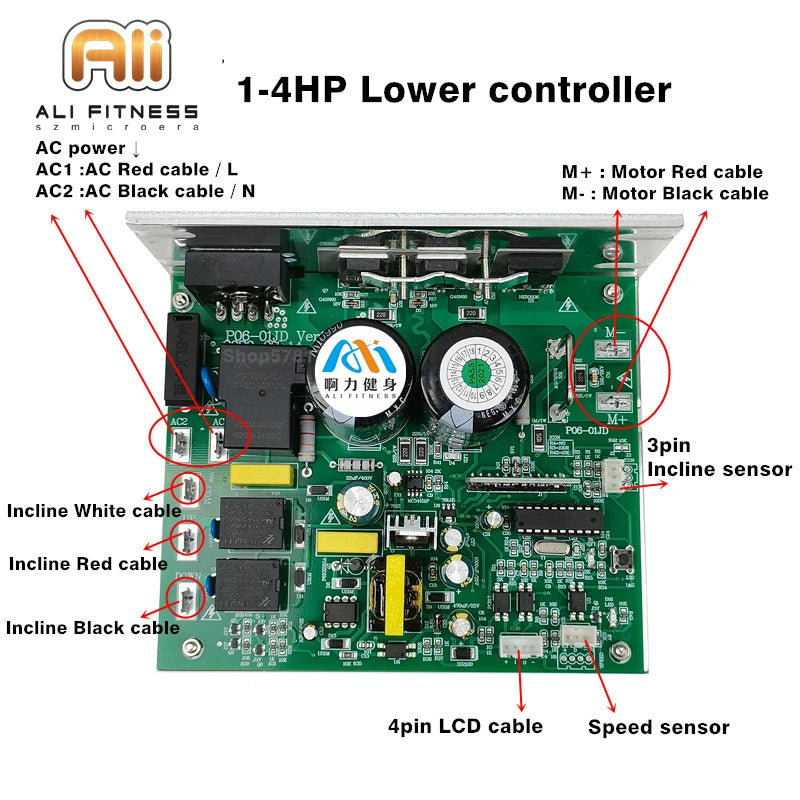 1 Universal General Treadmill Motor Controller Control board Treadmill instrument Display Circuit Panel 1-2.0HP 1-4.0HP DC Motor