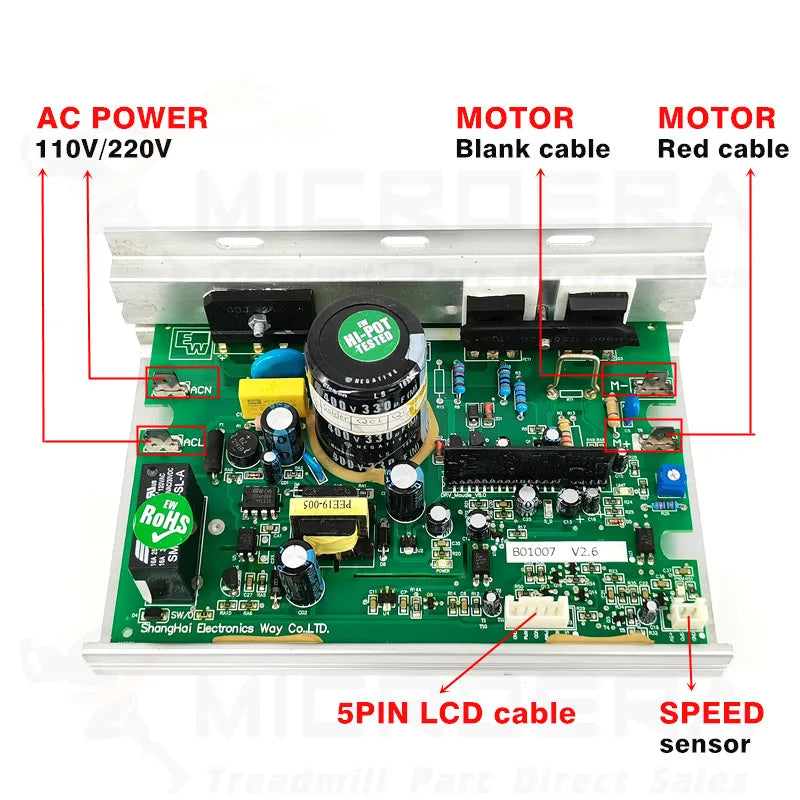 for B01007 V2.6 V2.4 Treadmill Motor Controller Lower Control board  for Johnson TREO T101 Circuit Board Driver Mainboard