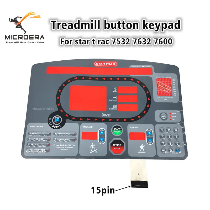 NEW treadmill Button keyboard Star Trac 7532 7632 7600 Treadmill Button keyPanel StarTrac STAR TRAC treadmill Film Control Panel