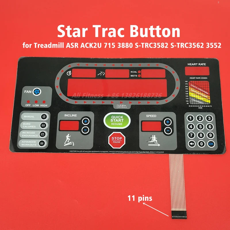 Keypad STAR TRAC S-TRC3582 S-TRC3562 Treadmill Button Panel Control Panel Membrane Switch for STAR T-RAC ASR ACK2U 715 3880