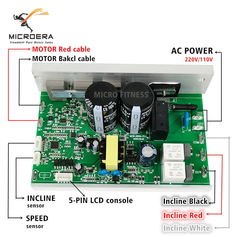General use repair running machine controller display panel controller + treadmill instrument panel 1-2.0HP 1-4.0HP DC Motor