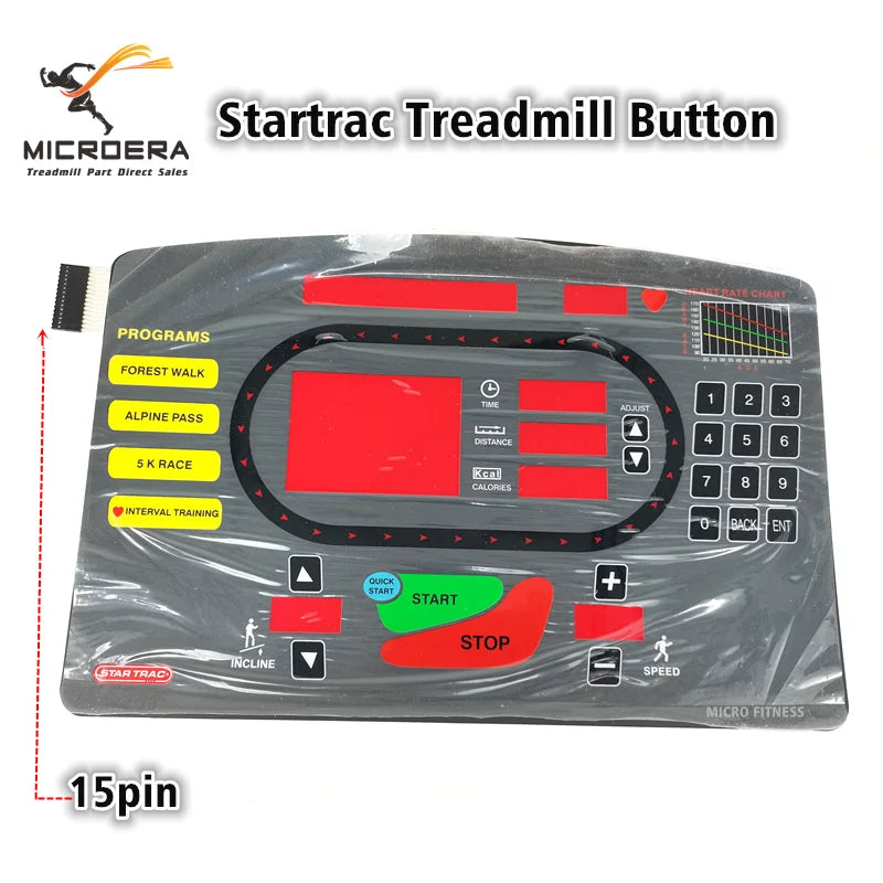 NEW Startrac Star TRAC Treadmill Button Keypanel Control Panel Membrane Switch Start Stop Star Trac Button keyboard Film Sticker