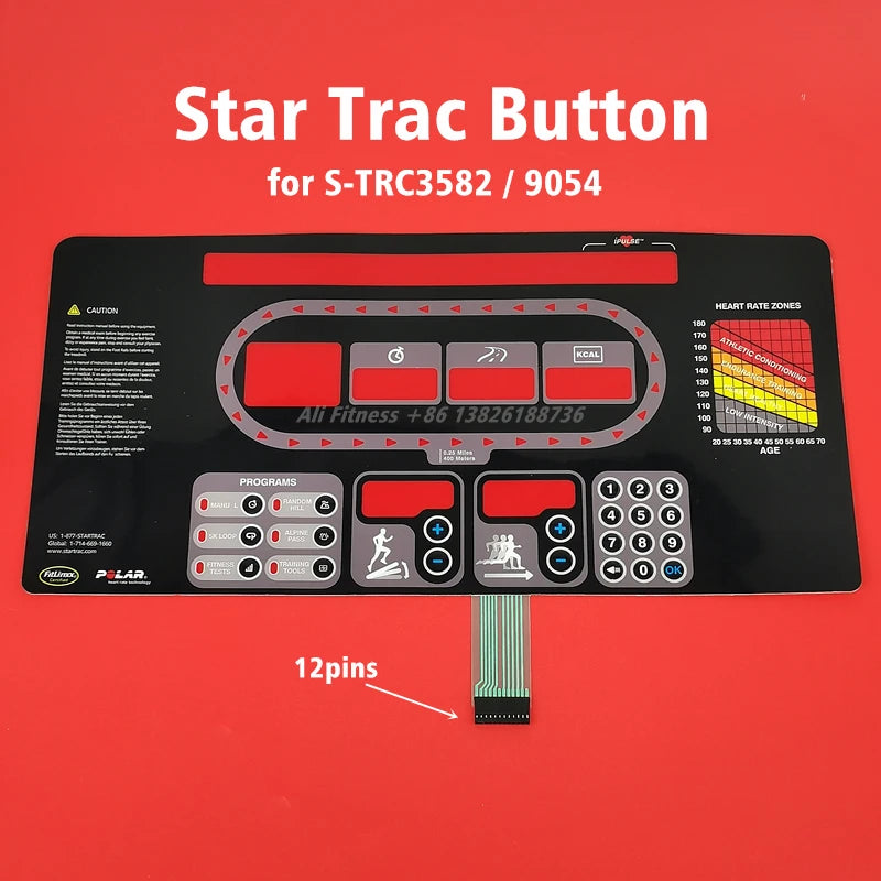 startrac STAR TRAC 9054 Treadmill Button Keypanel STAR T RAC Control Panel Membrane Sticker Film Start Stop Button keyboard