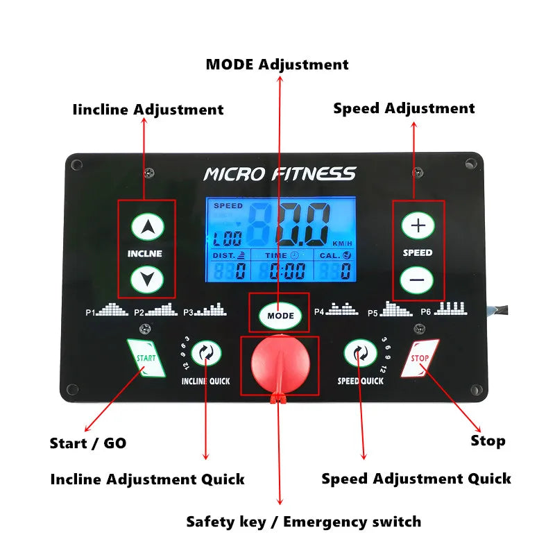 Universal Treadmill Controller Control Board Universal Display Touch Panel Upper Console Drive All 1.0-2.0HP DC Motor Adjustable
