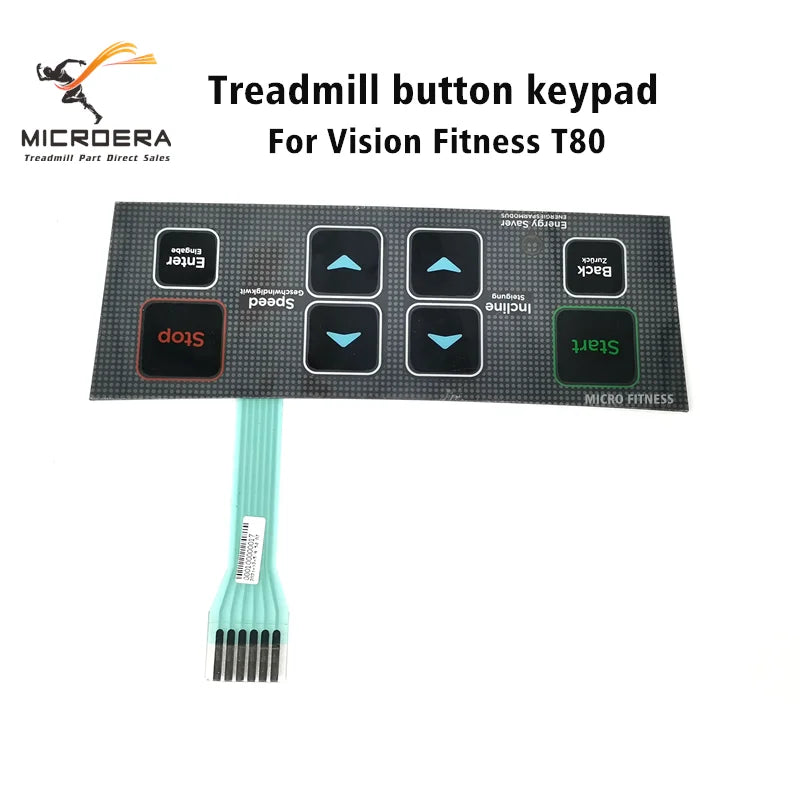Treadmill Quick Start Stop Button Keyboard Film for Vision Fitness T80 Treadmill Button Film Button Sticker Membrane Switch