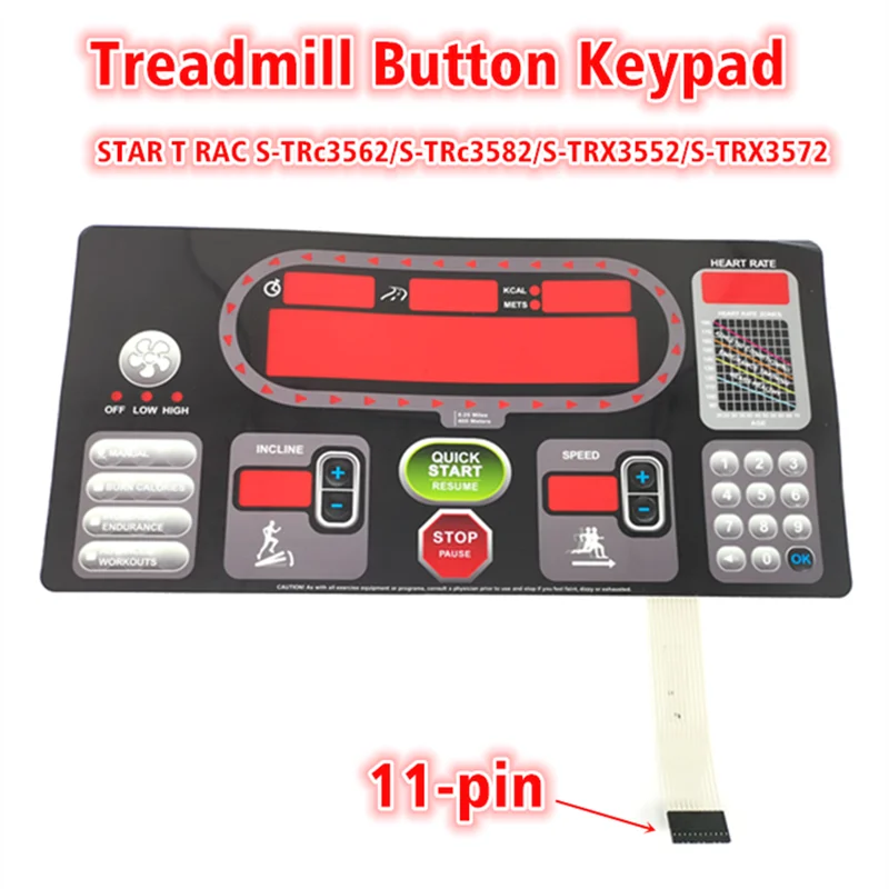 Button keypad for Startrac STAR TRAC S-TRC3562 S-TRC3582 S-TRX3552 S-TRX3572 Treadmill Button keyboard Film Button Control Panel