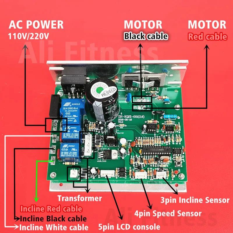 BH G6414V Treadmill Motor Controller ZH-KQSI-001 2.6 .PCB ZH-KQSI-CP1.PCB ZHKQSI-CP1.PCB Circuit board Driver Control board LCB