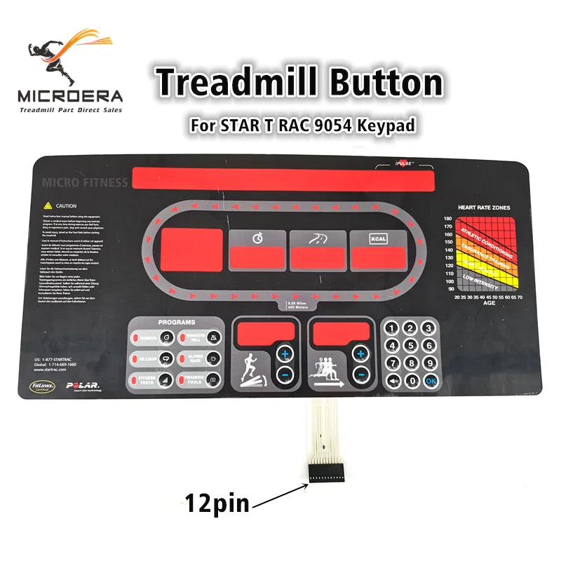 STAR TRAC Treadmill Button Keypanel STAR T RAC 9054 Control Panel Membrane Switch Sticker Key Film Start Stop Button keyboard