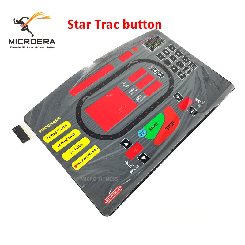 NEW Startrac Star TRAC Treadmill Button Keypanel Control Panel Membrane Switch Start Stop Star Trac Button keyboard Film Sticker
