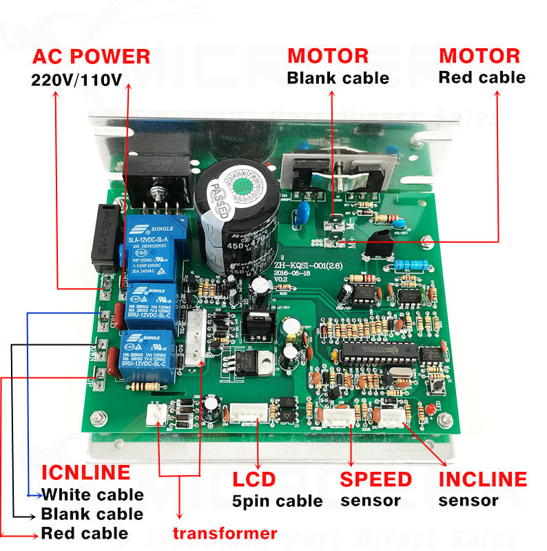 BH G6414v Treadmill Motor Controller Control board ZH-KQSI-001(2.6).PCB ZH-KQSI-CP1.PCB ZHKQSI-CP1 PCB