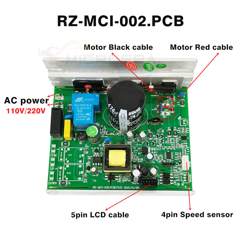 BH Treadmill Motor Control board Controller RZ MCI 002 PCB V3.0 RZ-MCI-001 PCB