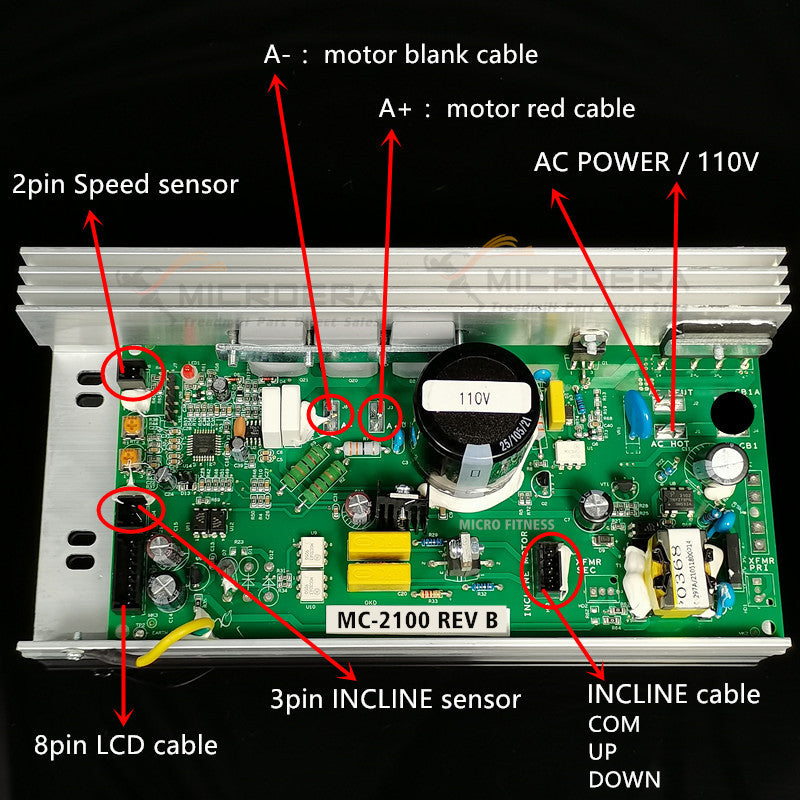 PROFORM Nordic Track C2300 Treadmill Controller Control Board MC2100-WA MC-2100 REV B