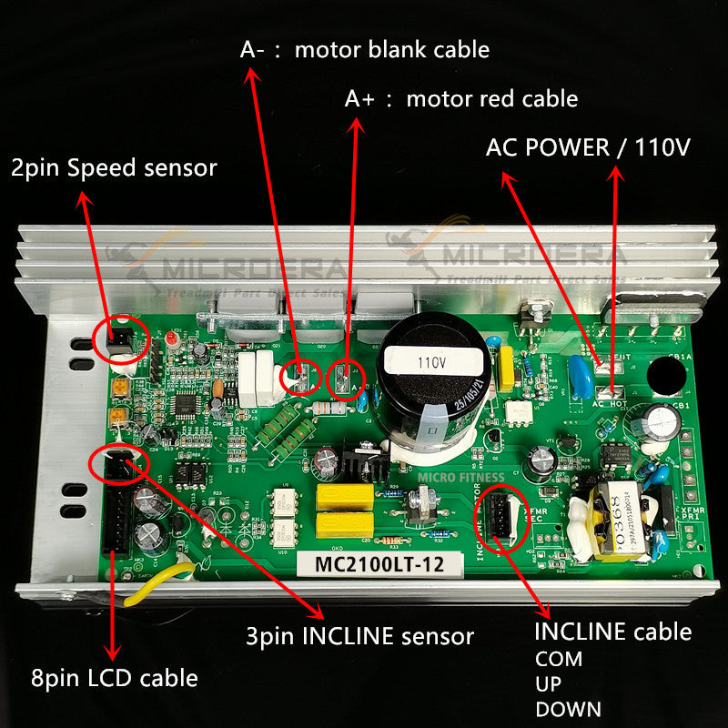 MC2100LT 12 Treadmill Motor Speed Control Board Gold Gym 410 treadmill GoldsGym ProForm Sears 266118 264597 PROFORM Nordic Track Nordictrack C2300 Running machine Circuit Board Controller